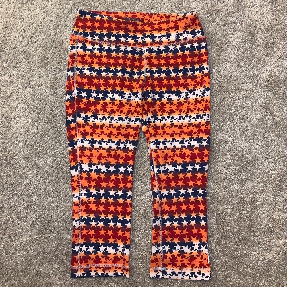 Reebok Orange & White Star leggings size M - Picture 3 of 11